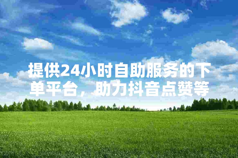 提供24小时自助服务的下单平台，助力抖音点赞等需求。