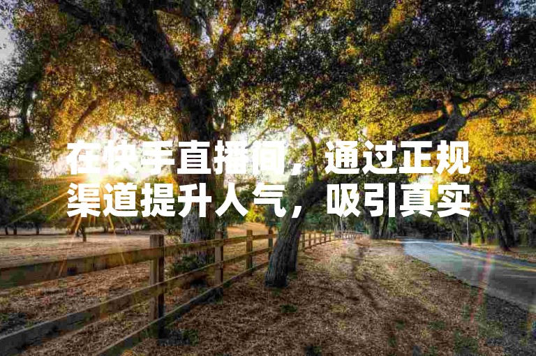 在快手直播间，通过正规渠道提升人气，吸引真实观众。