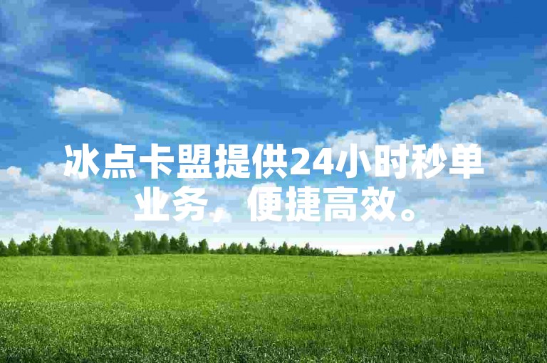冰点卡盟提供24小时秒单业务，便捷高效。