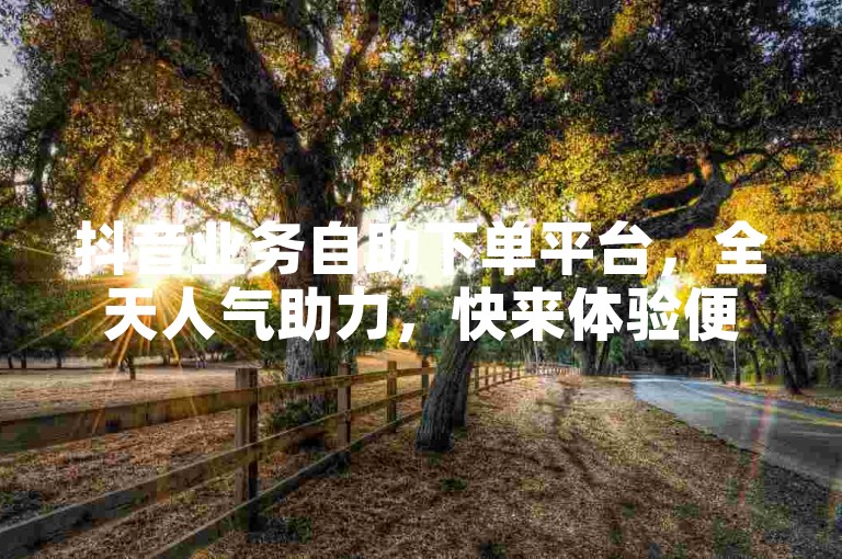 抖音业务自助下单平台，全天人气助力，快来体验便捷服务。