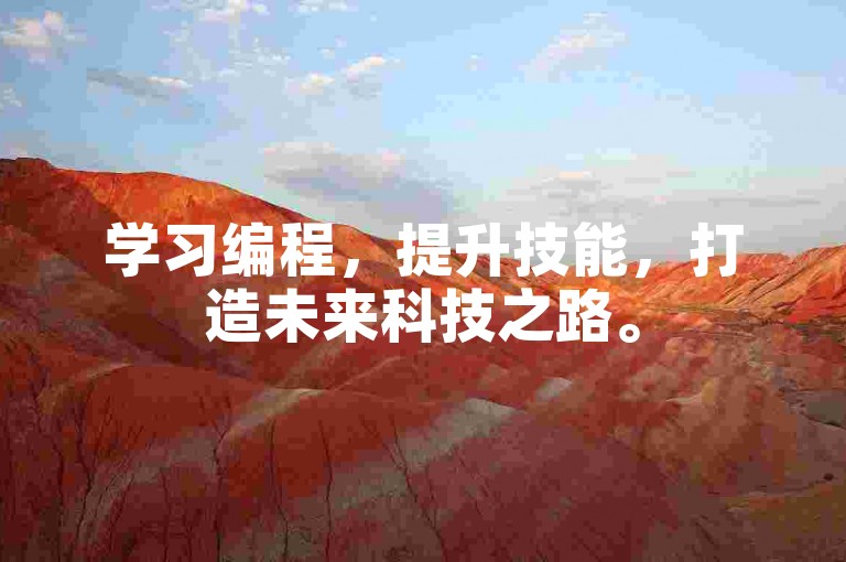 学习编程，提升技能，打造未来科技之路。