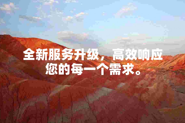 全新服务升级，高效响应您的每一个需求。