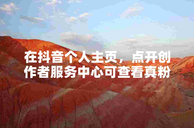 在抖音个人主页，点开创作者服务中心可查看真粉丝数量。