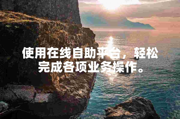 使用在线自助平台，轻松完成各项业务操作。