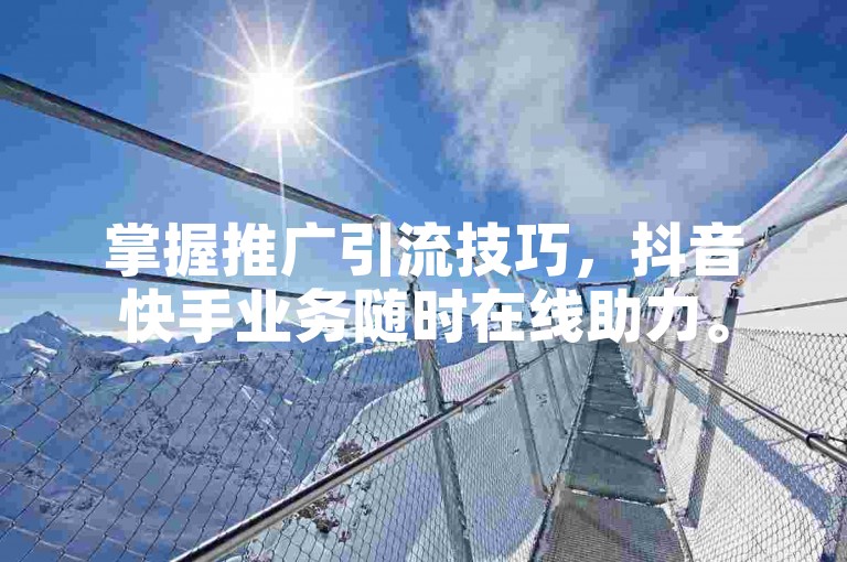 掌握推广引流技巧，抖音快手业务随时在线助力。