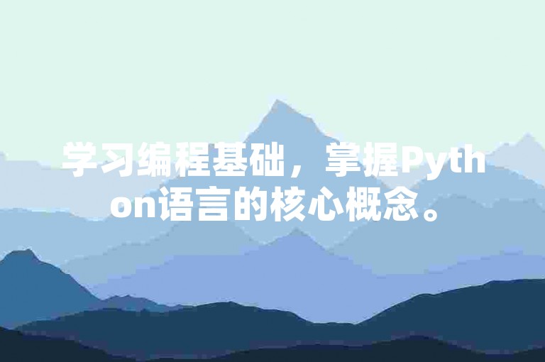 学习编程基础，掌握Python语言的核心概念。