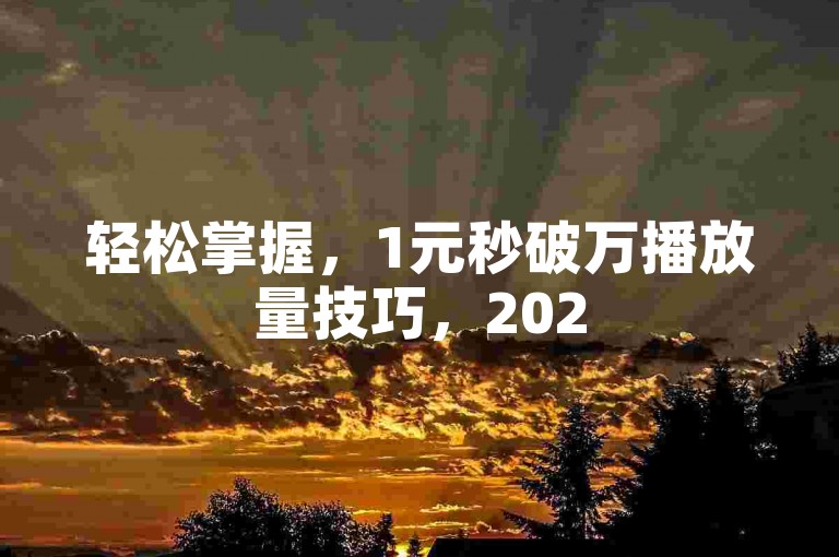 轻松掌握，1元秒破万播放量技巧，2025必备技能！