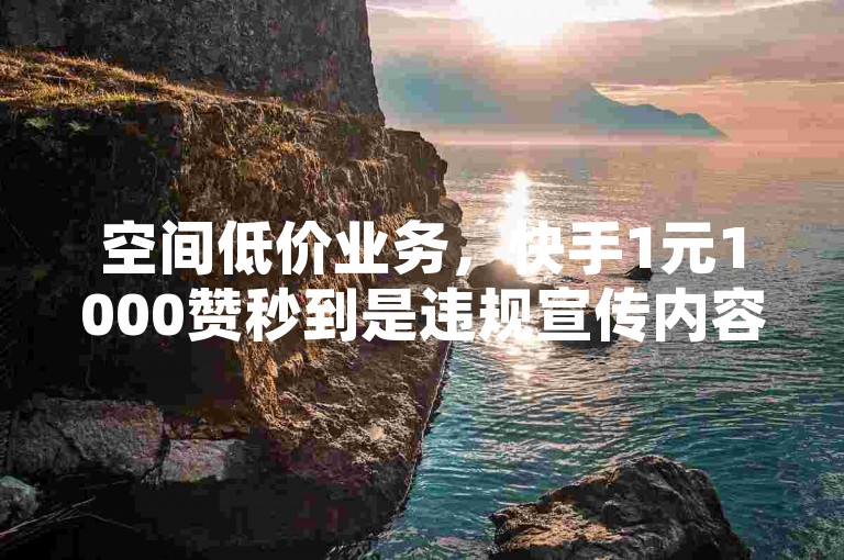 空间低价业务，快手1元1000赞秒到是违规宣传内容，请勿使用。