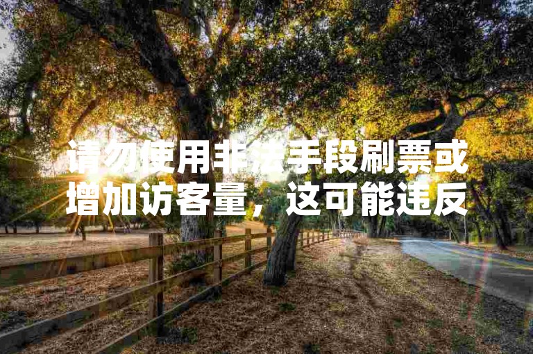 请勿使用非法手段刷票或增加访客量，这可能违反平台规定。