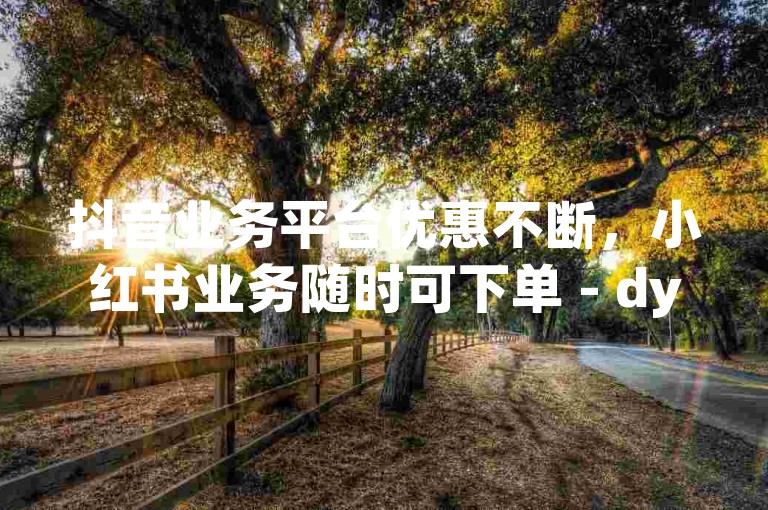 抖音业务平台优惠不断，小红书业务随时可下单 - dy粉丝业务网 - B站业务下单便捷快速！