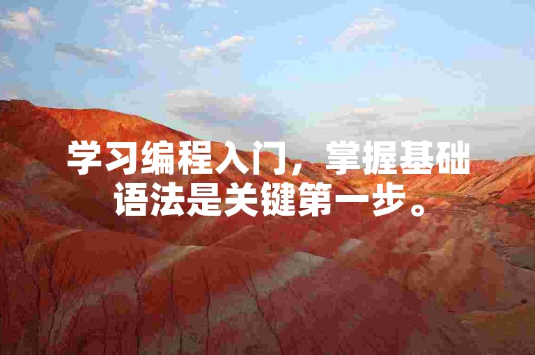 学习编程入门，掌握基础语法是关键第一步。