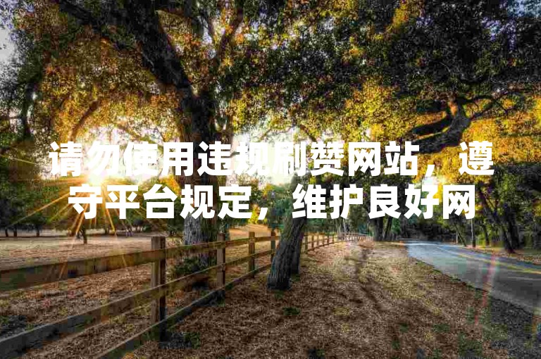 请勿使用违规刷赞网站，遵守平台规定，维护良好网络环境。