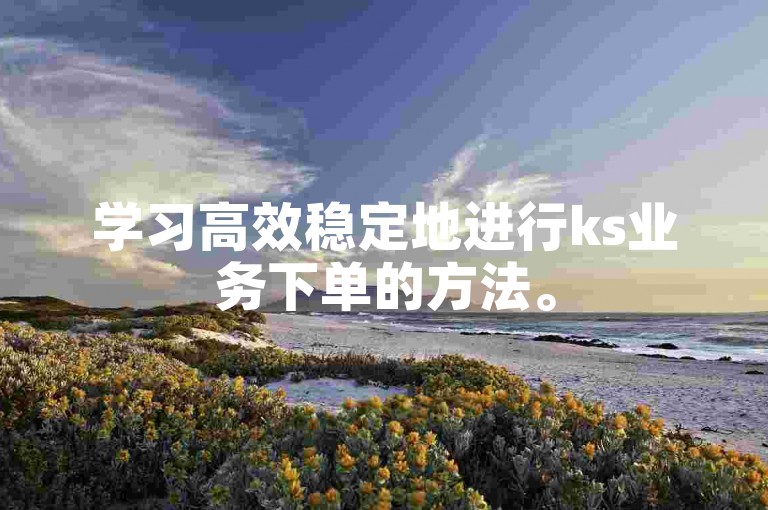 学习高效稳定地进行ks业务下单的方法。