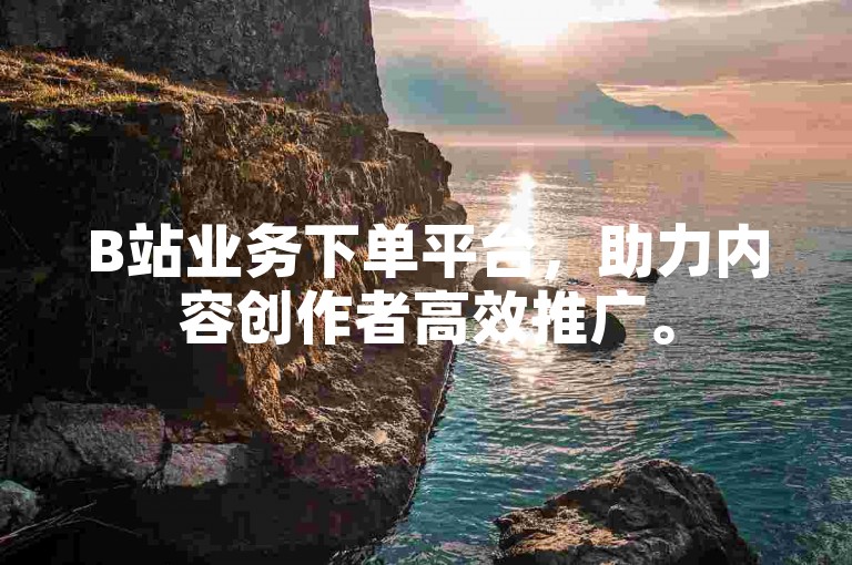 B站业务下单平台，助力内容创作者高效推广。