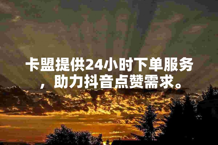 卡盟提供24小时下单服务，助力抖音点赞需求。