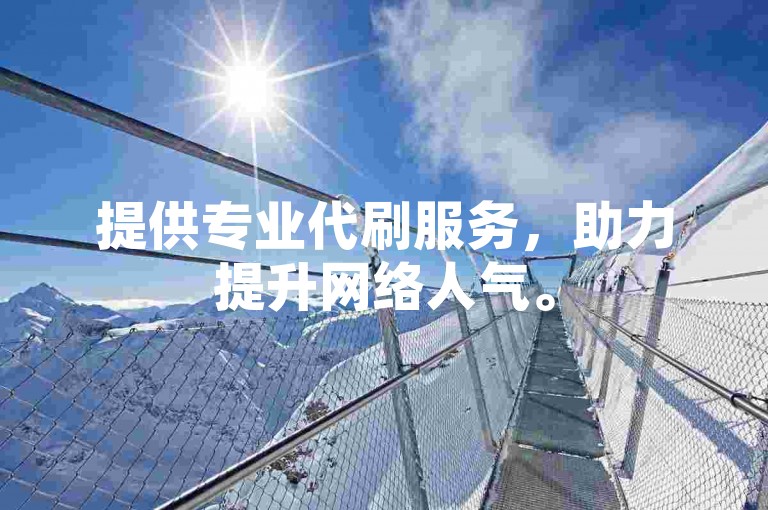 提供专业代刷服务，助力提升网络人气。