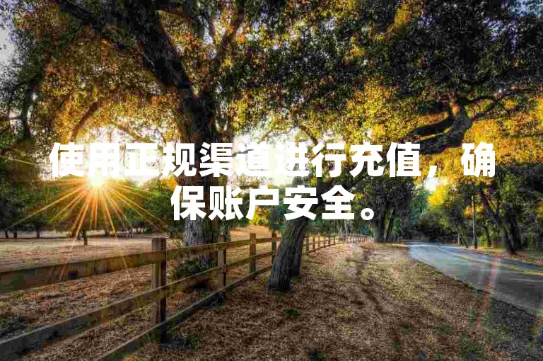使用正规渠道进行充值，确保账户安全。