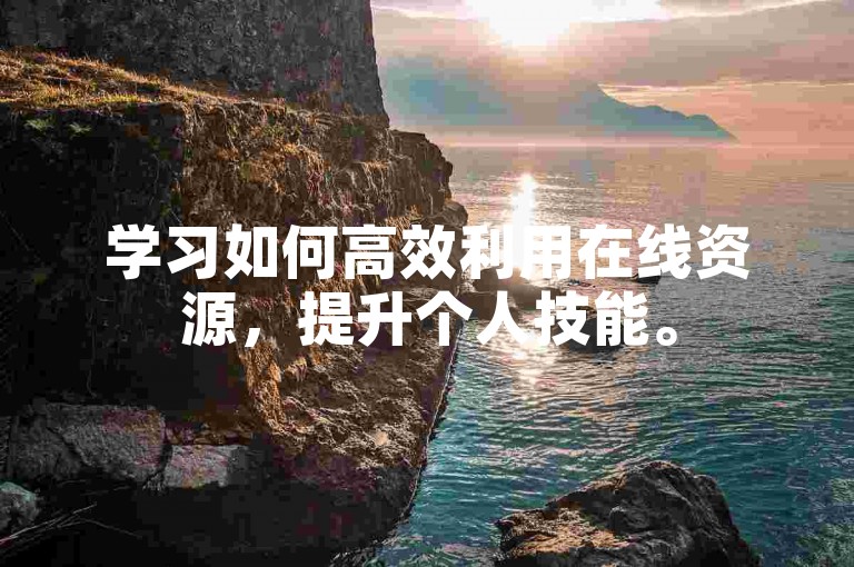 学习如何高效利用在线资源，提升个人技能。
