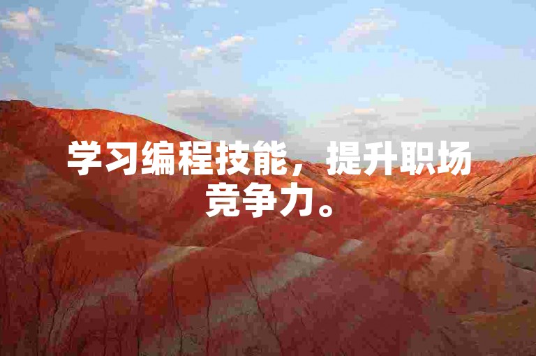 学习编程技能，提升职场竞争力。