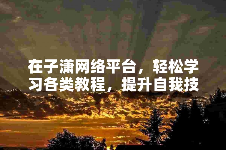 在子潇网络平台，轻松学习各类教程，提升自我技能。