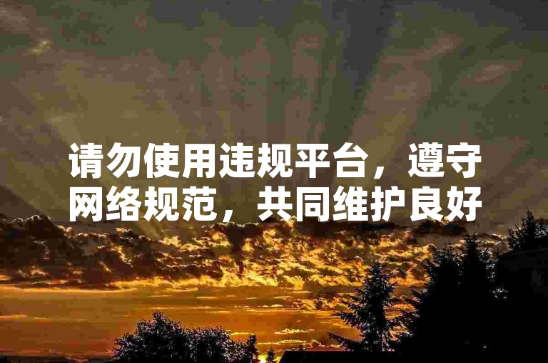 请勿使用违规平台，遵守网络规范，共同维护良好环境。