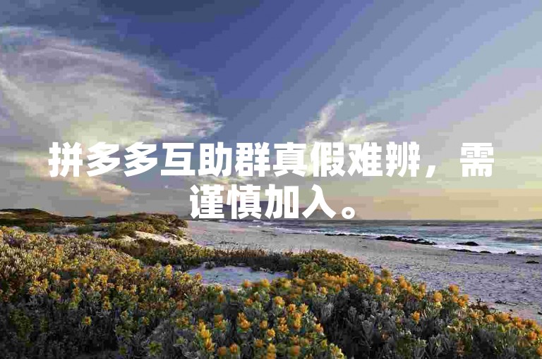 拼多多互助群真假难辨，需谨慎加入。