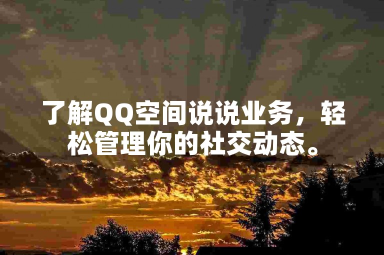 了解QQ空间说说业务，轻松管理你的社交动态。