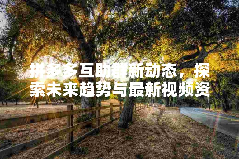 拼多多互助群新动态，探索未来趋势与最新视频资讯。