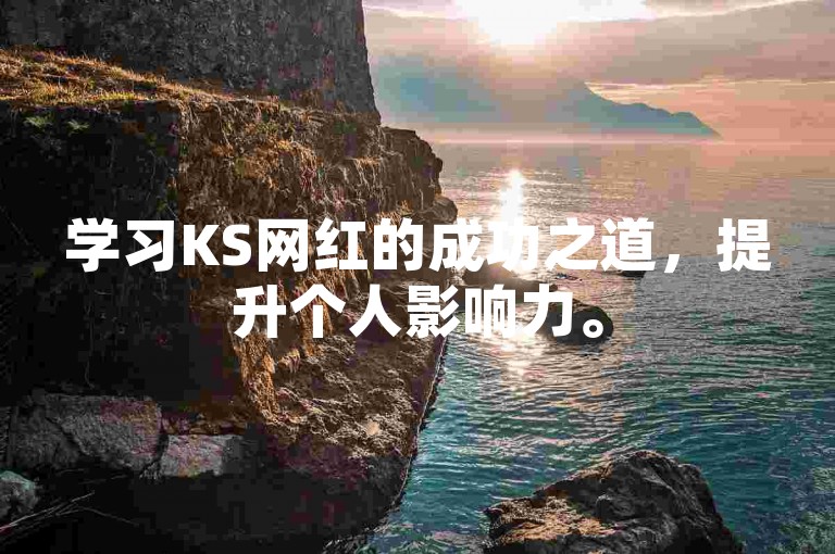 学习KS网红的成功之道，提升个人影响力。