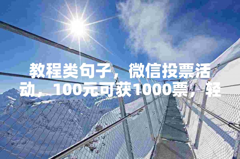 教程类句子，微信投票活动，100元可获1000票，轻松提升排名。