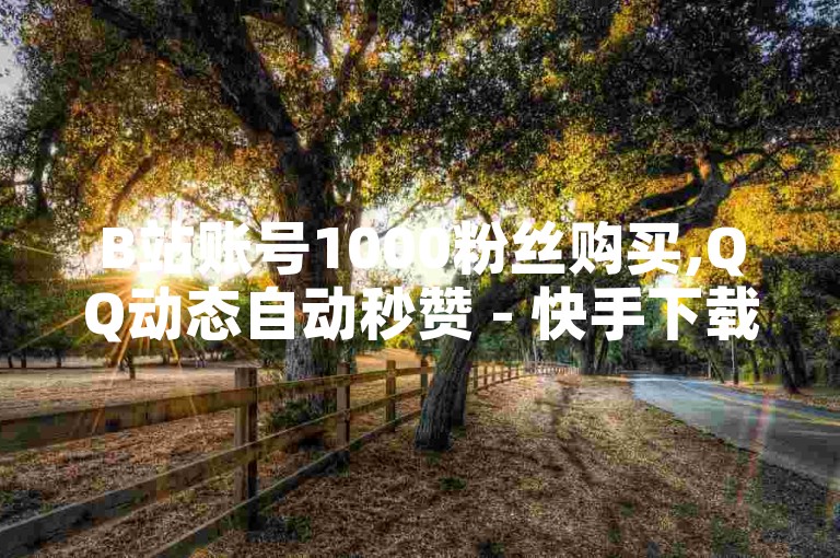 B站账号1000粉丝购买,QQ动态自动秒赞 - 快手下载 - 快手买站0.5块钱100个秒到张