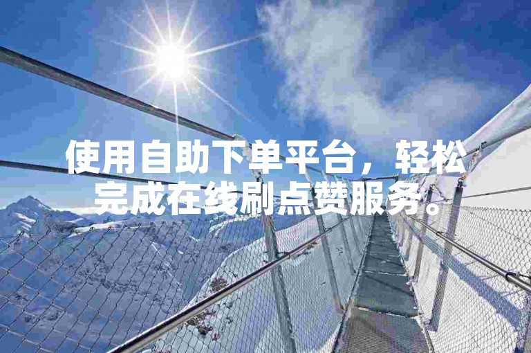 使用自助下单平台，轻松完成在线刷点赞服务。