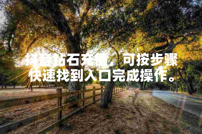 抖音钻石充值，可按步骤快速找到入口完成操作。