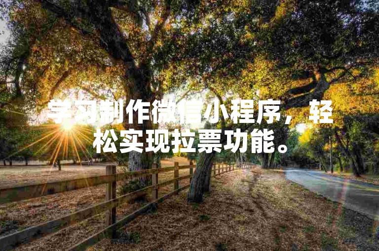 学习制作微信小程序，轻松实现拉票功能。