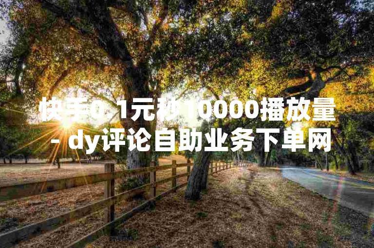 快手0.1元秒10000播放量 - dy评论自助业务下单网站