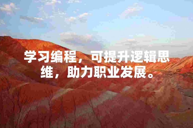 学习编程，可提升逻辑思维，助力职业发展。
