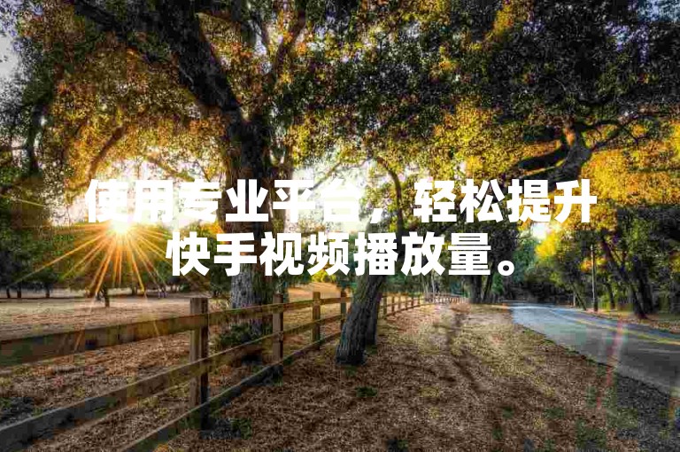 使用专业平台，轻松提升快手视频播放量。