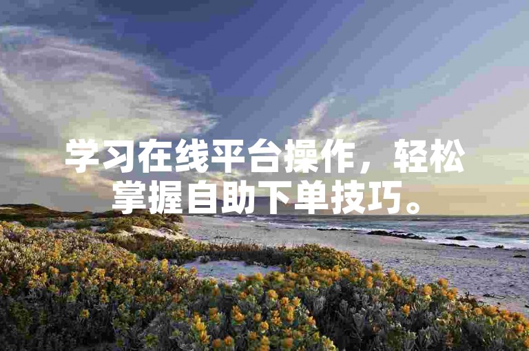 学习在线平台操作，轻松掌握自助下单技巧。
