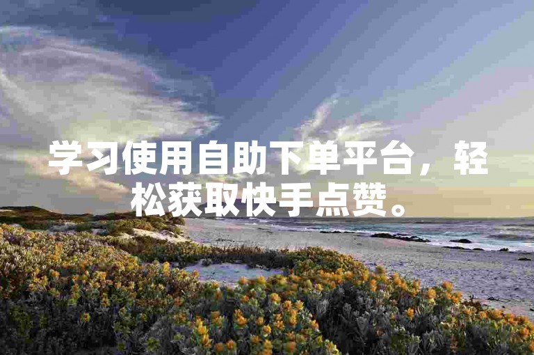 学习使用自助下单平台，轻松获取快手点赞。