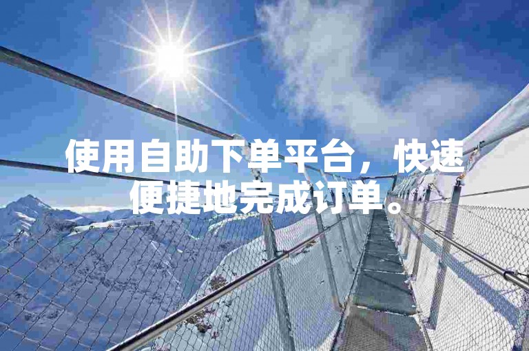 使用自助下单平台，快速便捷地完成订单。