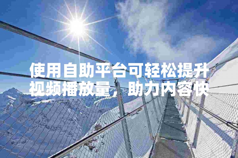 使用自助平台可轻松提升视频播放量，助力内容快速传播。