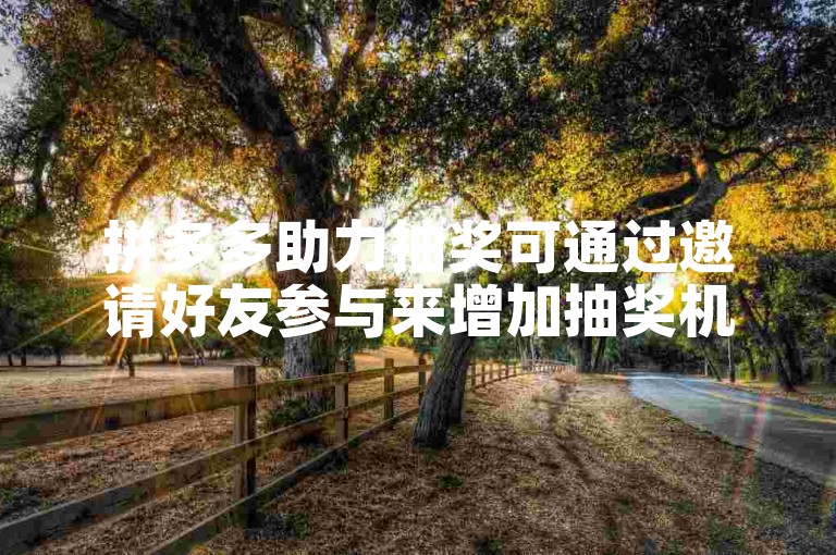 拼多多助力抽奖可通过邀请好友参与来增加抽奖机会。