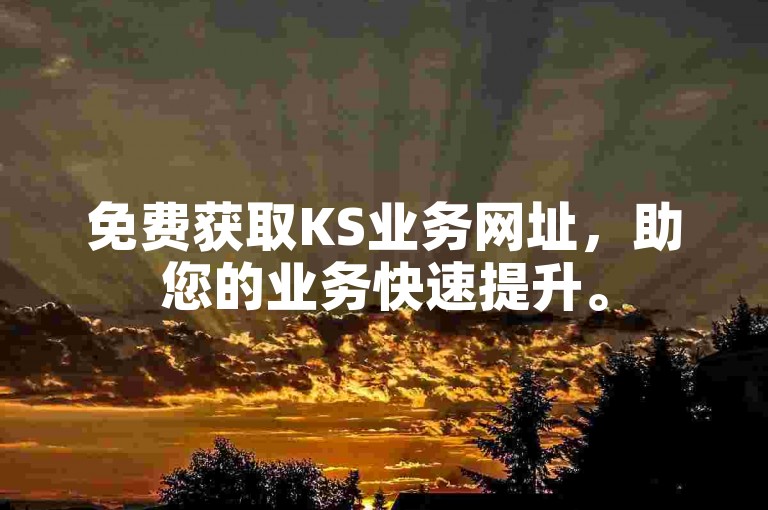 免费获取KS业务网址，助您的业务快速提升。
