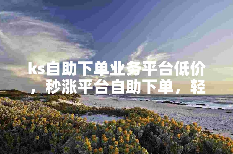ks自助下单业务平台低价，秒涨平台自助下单，轻松提升数据。
