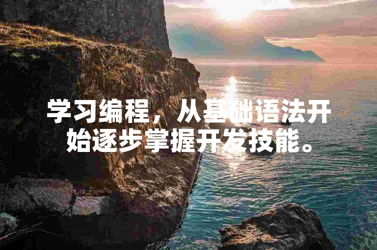 学习编程，从基础语法开始逐步掌握开发技能。