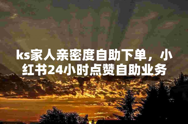 ks家人亲密度自助下单，小红书24小时点赞自助业务。