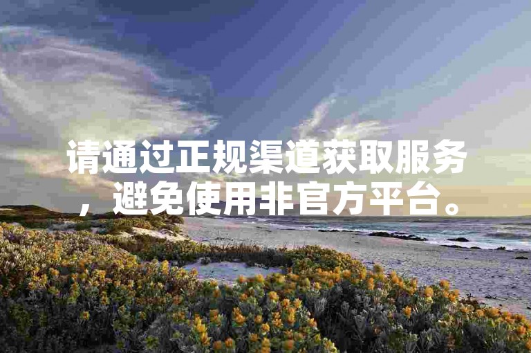 请通过正规渠道获取服务，避免使用非官方平台。