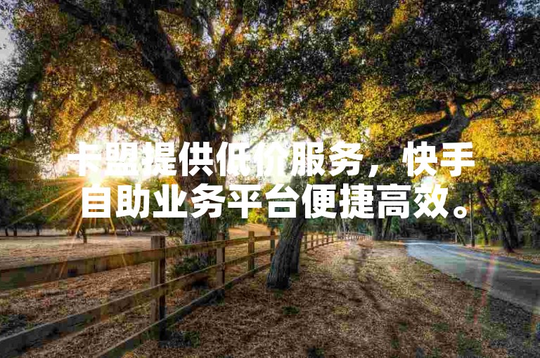 卡盟提供低价服务，快手自助业务平台便捷高效。