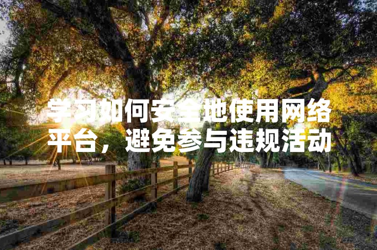 学习如何安全地使用网络平台，避免参与违规活动。