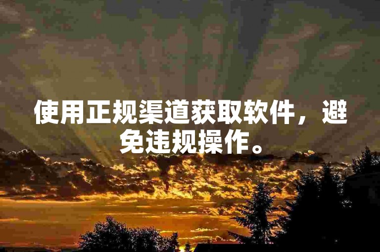 使用正规渠道获取软件，避免违规操作。